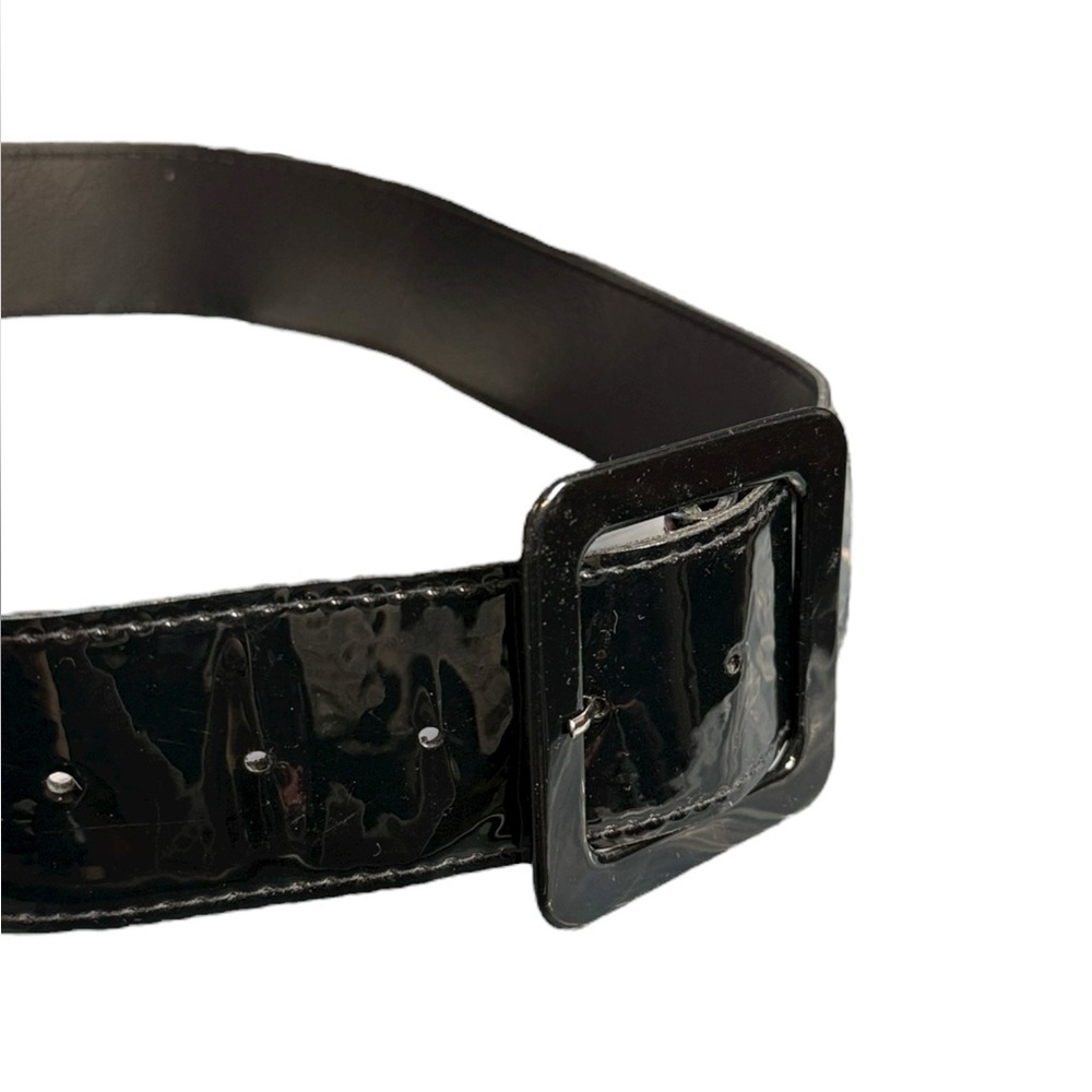 Accessories By Pearl Unisex Black Shiny Belt - Medium & Sz Small - Picture 5 of 6